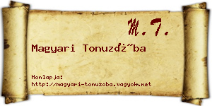 Magyari Tonuzóba névjegykártya
